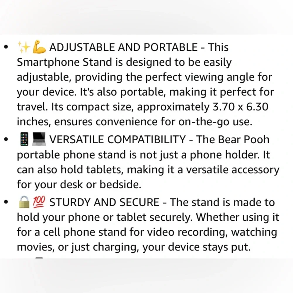 Winnie The Pooh Cell Phone Stand Phone Holder Ideal for Tablets too NEW